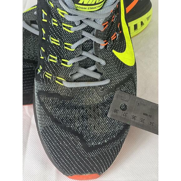 Nike Zoom Structure 18 Running Shoes Men's 12 Gray Neon -Insoles Replaced Gel - Picture 4 of 7